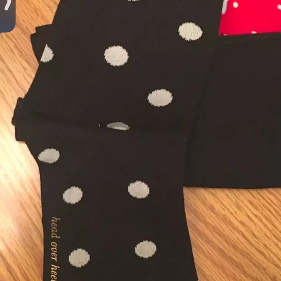 Kate Spade Crew Socks-3 Pairs. Polar Bears, Black & White Polk & Black w Spade - Picture 7 of 9